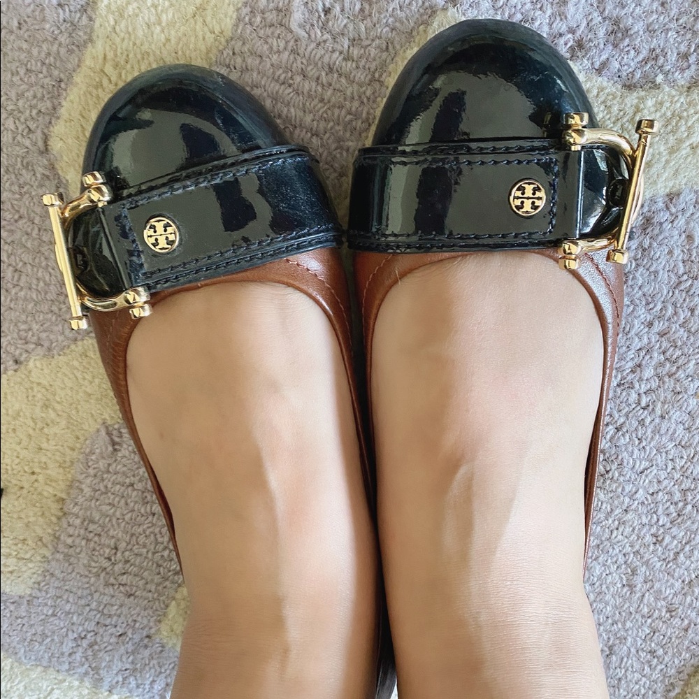 Tory Burch Leather Buckle Detail Flats